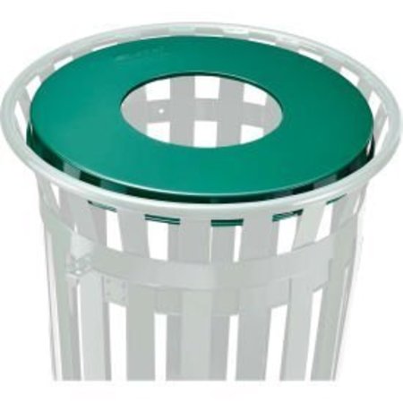 GLOBAL EQUIPMENT Global Industrial„¢ Steel Flat Lid For 36 Gallon Trash Can, Green 260CP782